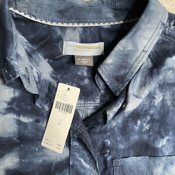 Pilcro & The Letterpress The Cate Tie Dye Button Down Shirt size XS NEW NWT - Picture 4 of 8